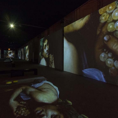 Video installazione Caravaggio Experience nella Citroniera della Reggia di Venaria