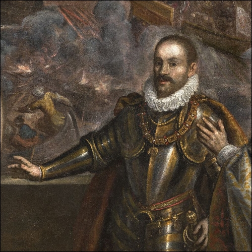 La Battaglia di Lepanto, particolare con Filippo II re di Spagna