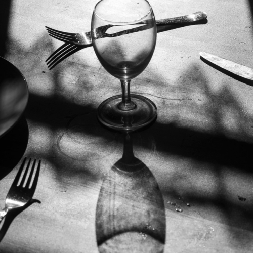 Quarantine project. The table in the farmhouse. Switzerland, 2020. ©Paolo Pellegrin/Magnum Photos